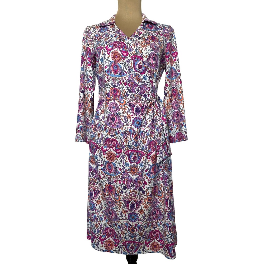 Talbots Effortless‎ Kelly Faux Wrap Dress Paisley Floral Medium
